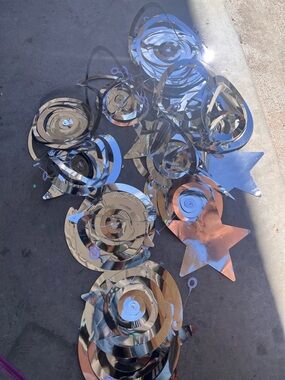 Mirrored Silver Star & Spiral Hanging Decor – Party City Wall Accent
